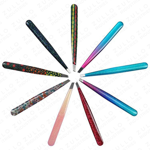 9PCS Glitter Stainless Steel Slant Tip Eyebrow Tweezers Set Custom Private Label Professional Beauty <b>Tools</b> - Product Image 6