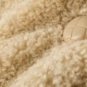 Abrigo Largo de Piel Sintética de Alta Calidad para Mujer, 100% Algodón y Lana, Abrigo Largo de Piel Sintética para Mujer - Product Image 5