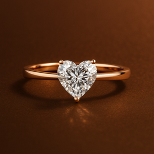 Customized Heart Shape <b>Solitaire</b> Engagement <b>Ring</b> for Women 14K/18K Solid Gold IGI Certified Lab Grown Diamond Proposal <b>Ring</b> - Product Image 1