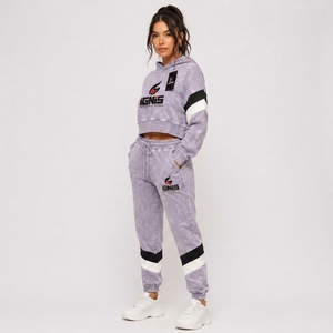 Ensemble survêtement femme délavé à l'acide, sweat à capuche et pantalon de jogging surdimensionnés, en tissu mélange de coton doux, idéal pour le streetwear décontracté et les voyages - Product Image 5