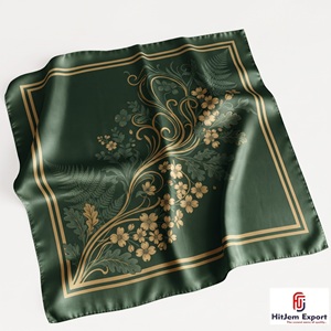 Écharpe carrée légère à impression numérique personnalisée, accessoires de mode, tissu élégant de qualité supérieure, fabricant OEM ODM, vente en gros - Product Image 1