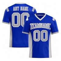 Maillot de football américain personnalisé, impression par sublimation, 100% polyester, OEM, respirant, col en V, unisexe, manches courtes, couleur unie