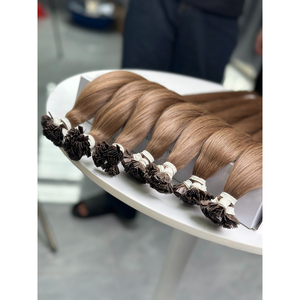 Extensions de cheveux humains bruns vietnamiens bruts, lisses comme des baguettes, à pointe plate, pré-collées, provenant d'un seul donneur, vente en gros - Product Image 2