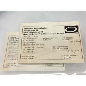LAM 715-330151-004 Ring, ACTR, B.A.C., 156856 - Équipements et pièces semi-conductrices d'occasion fiables à l'échelle mondiale - Product Image 3
