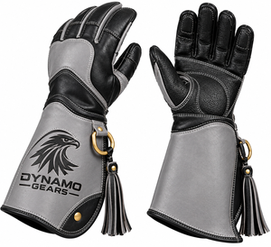 Guantes de Cetrería de Cuero Premium para el Manejo de Halcones, Guantes Largos Personalizados con Refuerzo - Product Image 4