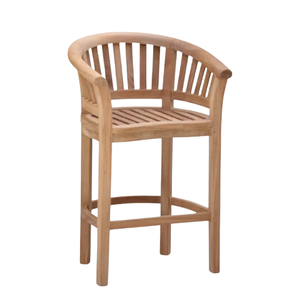 Taburete de Bar de Madera de Teca para Exteriores, Diseño Tradicional, Resistente a la Intemperie, Muebles de Jardín, Estructura de Madera Maciza - Product Image 4