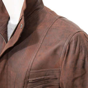 Chaqueta de Cuero Vintage para Hombre de Primera Calidad, Impermeable y Resistente al Viento, Hecha de Cuero Vacuno en Pakistán - Product Image 4