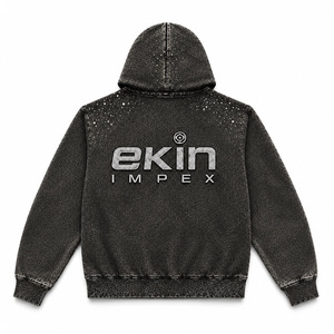Sudadera con capucha unisex de forro polar grueso de primera calidad, estilo oversize, con cremallera completa, personalizada, estilo urbano, informal para hombre. - Product Image 2