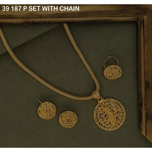 Fashion Pendant Necklace Gold-Plated Necklace for Women <b>Wedding</b> Jewelry Luxury Earrings Necklace Jewelry Set for Woman Jewelry - Product Image 3