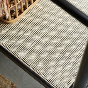 Porte-vêtements en bois de chêne massif noir avec cintre en rotin porte-vêtements sur pied pour suspendre les vêtements plusieurs étagères pour le rangement - Product Image 6