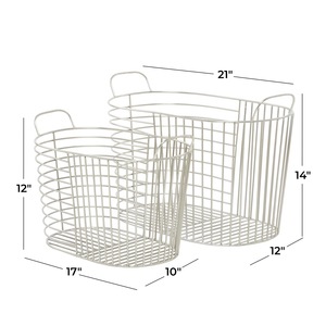 Decorative Black Iron Eco-friendly Vintage <b>Storage</b> <b>Basket</b> with Handles Multi-Purpose Home Organizer - Product Image 6