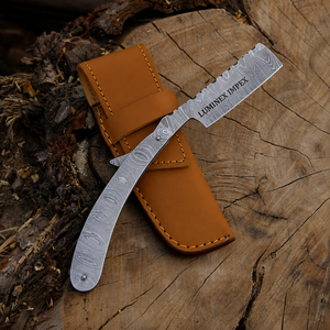 Navaja de Afeitar Recta Vintage Luminex Impex con Mango de Concha de Abulón y Acero al Carbono, Lista para Usar en Barberías y Salones - Product Image 6