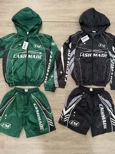 Conjunto de Sudadera y Pantalones Deportivos Vintage Desgastados con Efecto Descolorido por el Sol para Hombre, Conjunto de Dos Piezas con Bordado Personalizado, Trajes Deportivos Casuales - Product Image 3