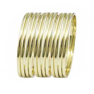 Venta al por mayor de brazaletes lisos de latón chapado en oro de 14K, 18K, 24K de 3 y 4 mm, brazaletes de moda, brazaletes lisos indo-occidentales, joyería chapada en oro, Oro Joyería - Product Image 3