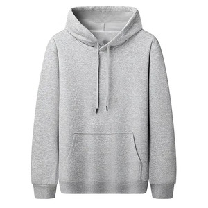 <b>Men's</b> Black Hooded Sweatshirt Regular Fit Cotton French Terry Casual Pocket Hoodie Autumn Wear - Product Image 4