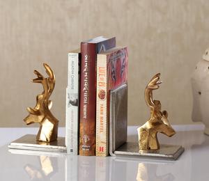 Juego de Sujetalibros de Aluminio de Lujo Moderno, Soporte Decorativo para Libros y Revistas, Escultura para Decoración de Estanterías de Hogar y Oficina - Product Image 4