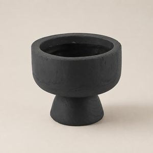 Pot de fleurs moderne en résine noire légère, pot à bonsaï à large ouverture, pot de plantation pour salon, table à manger - Product Image 2