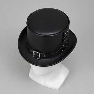 Sombrero de Copa Casual de Cuero Unisex con Banda de Hebilla, 56-58 cm, Estilo Inglés, Sombrero de Fiesta para Adultos - Product Image 2