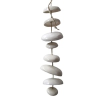 Carillon en céramique émaillée de couleur personnalisée, forme d'oiseau, cloche en céramique, carillon à vent, ensemble de 10 pièces fait à la main pour la maison et le jardin