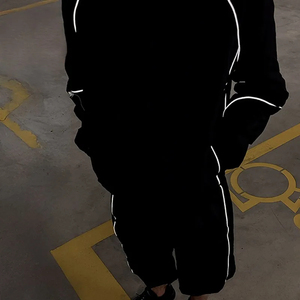 IRON MARK INDUSTRIES Unisex Black Tracksuit Set Hooded Jacket Drawstring Shorts Quick Dry Lightweight Sporty Style Full Sleeve - Product Image 2
