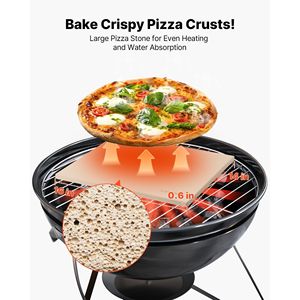 Grande Pietra per Pizza Rettangolare in Cordierite 16 X 14 X 0.6 Pollici, Resistente al Calore fino a 1450 Fahrenheit, con Raschietto per Pietra Refrattaria - Product Image 2