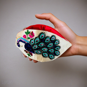 Premium Elegant Peacock Embroidered Knot <b>Headband</b> Bohemian Handmade Fabric Hairband with Floral Design for Women and Girls 2026 - Product Image 2