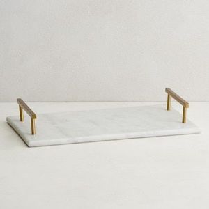 Plateau en résine design marbre, à un seul niveau, compatible lave-vaisselle, pour salle de bain et salon - Product Image 2