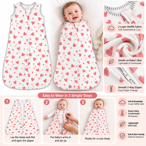 Saco de Dormir para Bebé 100% Algodón |   Manta Doble Capa para Usar como Ropa |   Saco de Dormir Suave y Transpirable para Niños |   Ropa de Cama Portátil para Bebés Recién Nacidos - Product Image 3
