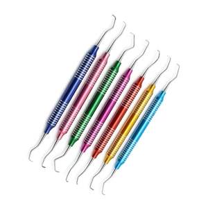 Juego de Raspadores Dentales con Mango Multicolor Arcoíris, 8 Piezas, Kit Periodontal de Acero Inoxidable para Práctica Dental Profesional - Product Image 3