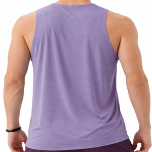 Débardeur de sport sans manches pour homme, couleur unie, décontracté, respirant, en polyester-coton écologique, style urbain, pour la gym et l'été - Product Image 3