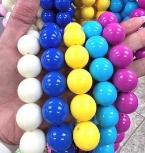 Cuentas Redondas de Resina Pastel Gruesas de 18 mm y 20 mm |   Caja de embalaje brillante |   Cuentas de Goma de Mascar para Hacer Collares y Pulseras - Product Image 1