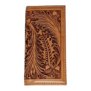 Cartera larga de piel de vaca Vintage para hombre, mecanizada a mano con función de seguridad RFID, uso diario y gran capacidad - Product Image 1