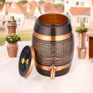 Distributeur d'eau en cuivre en promotion avec robinet et couvercle, grande capacité, design bohème pour la maison et les fêtes - Product Image 3