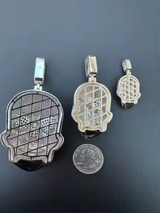 Pendentif unisexe plaqué or blanc avec accents inspirés des diamants, bijoux tendance hip-hop pour tous les jours et les soirées - Product Image 3