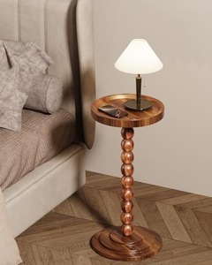 Mesa Auxiliar Redonda Moderna de Metal con Acabado Bronce, Tipo de Pie, para Sala de Estar, Diseño Duradero - Product Image 6