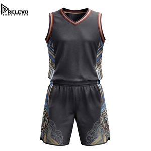 Chándal de Baloncesto Personalizado con Cabeza de León, 100% Poliéster, Secado Rápido, Transpirable, Color Gris Carbón, Dorado y Azul, Sublimado, Cintura Elástica - Product Image 1