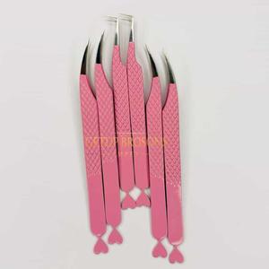 Pince à épiler professionnelle Curve90 pour extensions de cils, antidérapante, en acier inoxydable, pour volume, avec logo personnalisé, couleur anti-magnétique - Product Image 2
