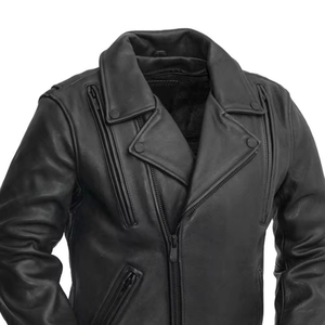 Chaqueta de Cuero Genuino de Cordero Negra para Hombre, de Alta Calidad, Chaquetas de Cuero Pakistaníes para Hombre de Daphnia Sports - Product Image 3