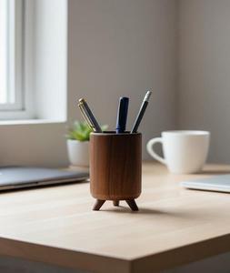 Boîte de rangement décorative en bois massif avec tiroir, vente en gros d'usine, porte-stylos et crayons en bambou pour bureau, modèle à motifs - Product Image 5