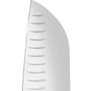 Cuchillo Santoku de Madera de 17 cm, Hoja de Acero Inoxidable con Ranuras, Mango de Madera Marrón, Cuchillo Profesional para Chef, para Cortar Verduras y Carne - Product Image 3
