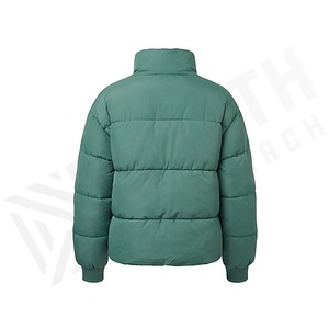 Hooded Quilted Waterproof <b>Bubble</b> Jacket Black Full Sleeve Winter Windproof Cotton Shell Knitted Fabric Polyester Filling Stand - Product Image 2