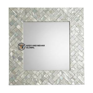 Espejo de Pared con Incrustaciones de Madreperla Hecho a Mano, Espejo Decorativo de Lujo con Mosaico de Conchas para el Hogar y Hoteles - Product Image 1