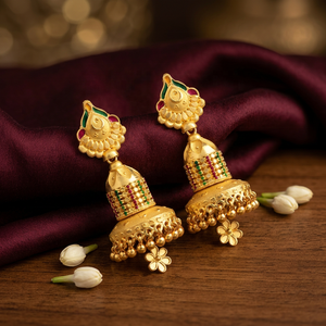 Wholesale 14K18K24K Micron Gold Plated Fashion Jhumka Earrings Traditional Design Bridal Earrings Set <b>Wedding</b> Jhumka Earring Set - Product Image 4