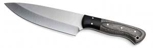 Couteau de chef à lame fixe personnalisé, finition satinée, acier inoxydable, manche en bois bicolore, outil de découpe pour barbecue - Product Image 2