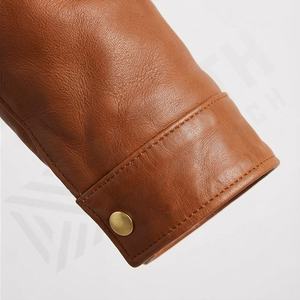 Chaqueta de cuero para hombre NAI-0456A, estilo bomber, para motociclista, ropa exterior protectora para montar en motocicleta, de color personalizado. - Product Image 6