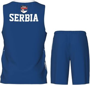 Uniforme de Baloncesto con Diseño de la Bandera de Serbia para Hombres Adultos, Conjunto Deportivo de Entrenamiento - Product Image 3