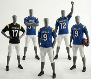 Maillots de football américain brodés, noms des équipes cousus sur le devant, logo, grande taille, respirant, séchage rapide, col en V, unisexe, adultes, manches courtes - Product Image 4