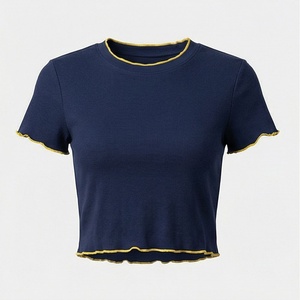 เสื้อยืดครอปแขนสั้นทรงเข้ารูปแฟชั่น แห้งเร็ว คุณภาพพรีเมียม สำหรับผู้หญิง ระบายอากาศได้ดี สีสันปรับแต่งได้ - Product Image 1