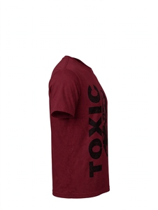 T-shirt graphique personnalisé bordeaux pour homme, imprimé vintage, en coton épais, coupe ajustée, respirant, 320g, manches courtes, style streetwear - Product Image 3