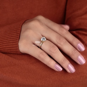 14K Gold <b>Heart</b> <b>Shape</b> Lab Grown Diamond Ring Solitaire Engagement Ring Bridal Jewelry Wholesale Custom Manufacturer Supplier - Product Image 3